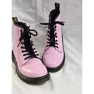 Dr. Martens 1460 J Pink Patent Leather Boots Junior / Kid's size 4 Side Zip